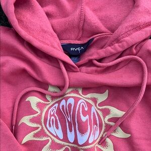 RVCA Melon-colored Hoodie with Sun Graphic